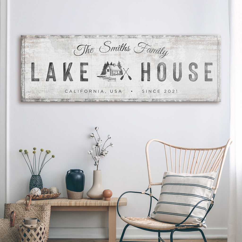 Lake House Cabin Sign | Customizable Canvas - Wall Art Image by Tailored Canvases