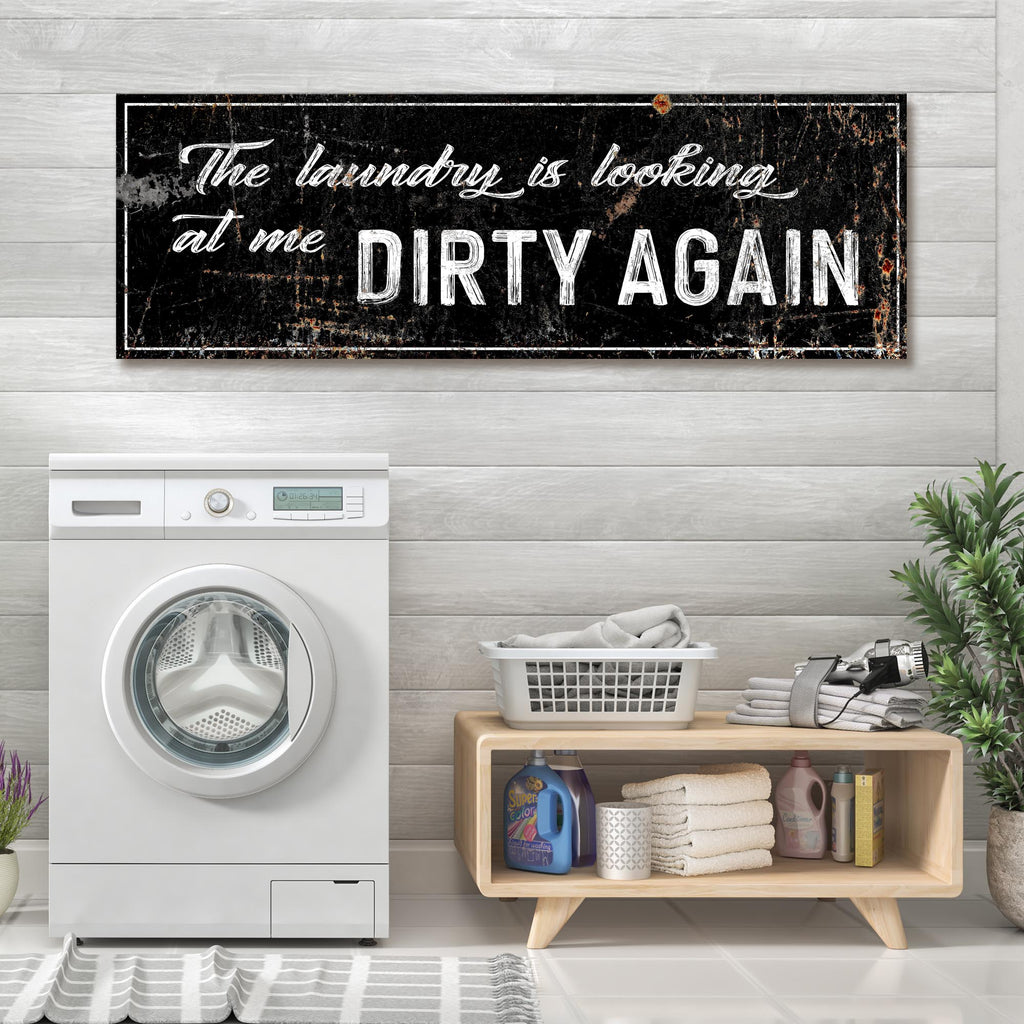 Dirty Laundry Sign - Wall Art Image by Tailored Canvases
