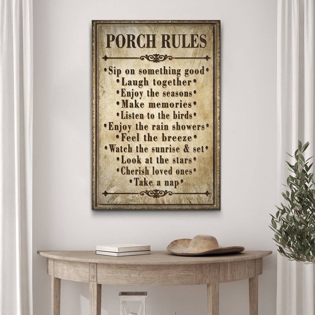 Porch Rules (Ready to hang) - by Tailored Canvases