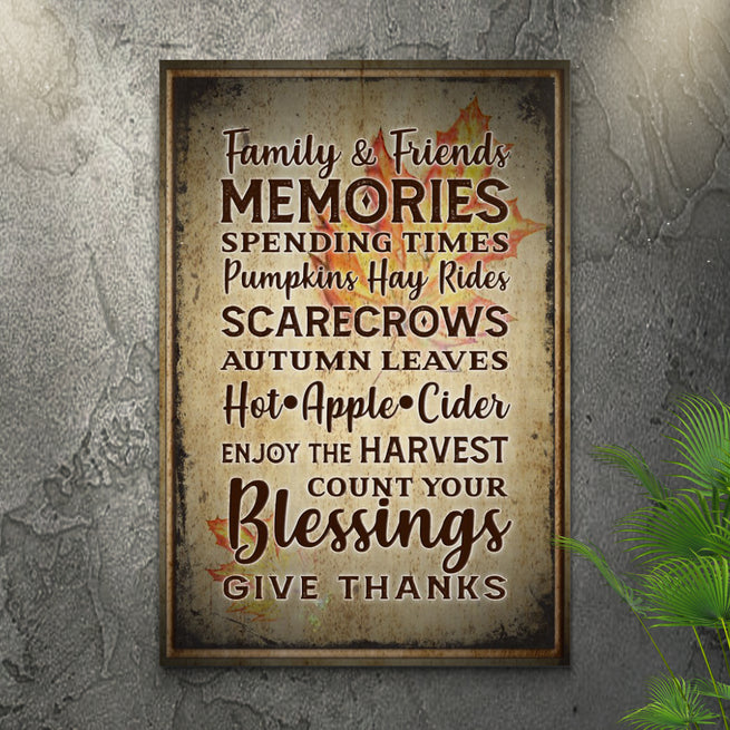 Count Your Blessings Give Thanks Sign (Ready to Hang) - Wall Art Image by Tailored Canvases