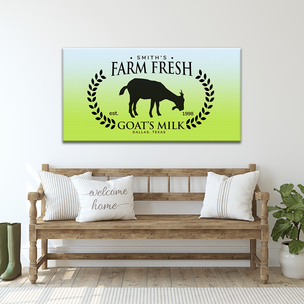 Farm Fresh Goat's Milk Sign | Customizable Canvas - Image by Tailored Canvases