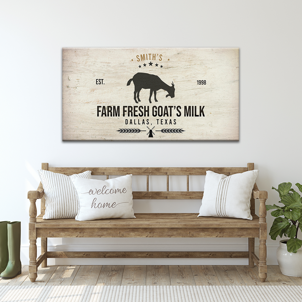 Farm Fresh Goat's Milk Sign | Customizable Canvas - by Tailored Canvases