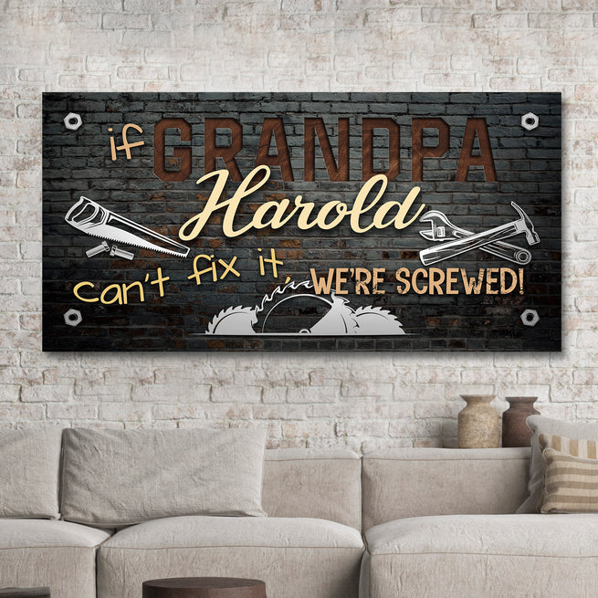 Grandpa Workshop Sign | Customizable Canvas - Wall Art Image by Tailored Canvases