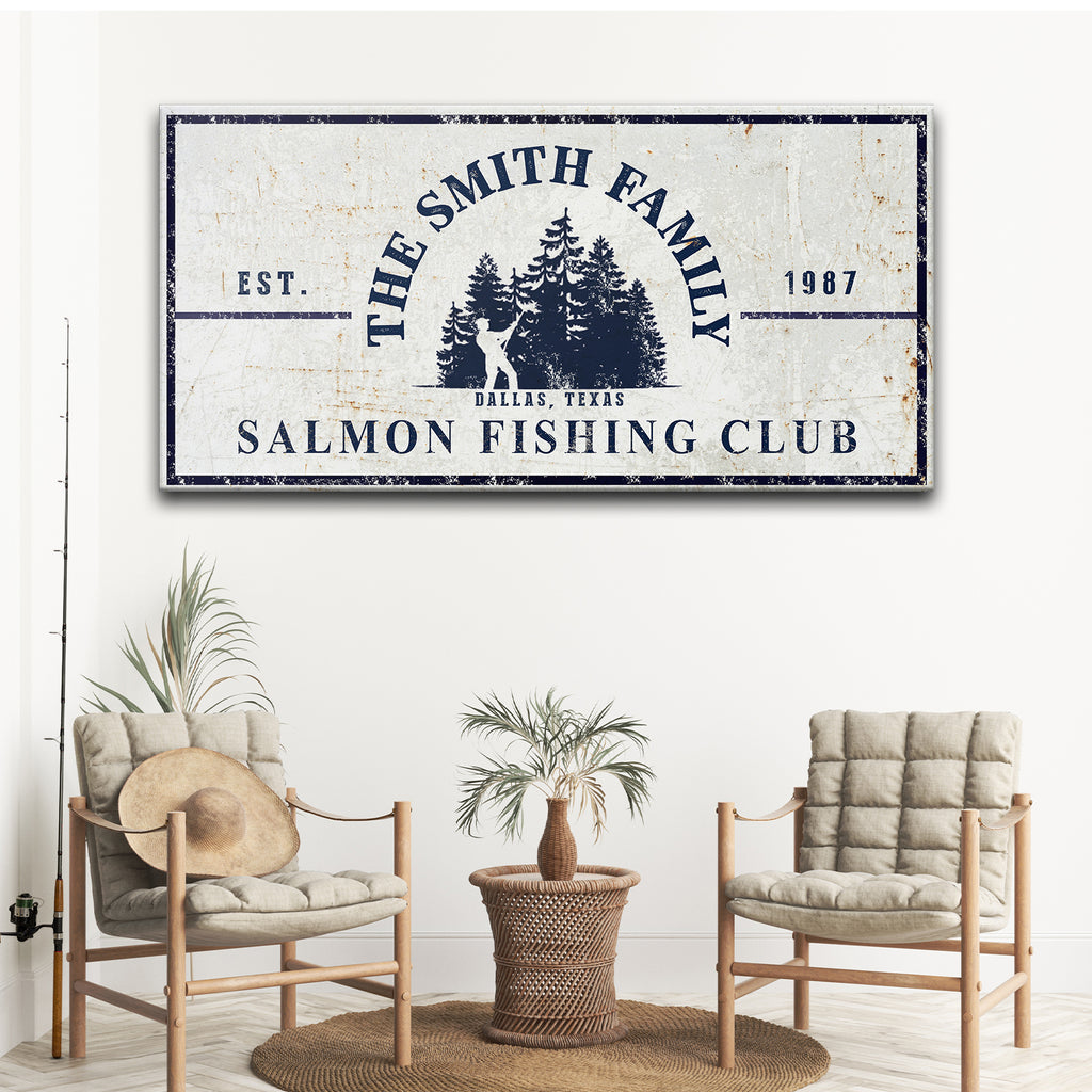 Fishing Club Sign | Customizable Canvas - by Tailored Canvases