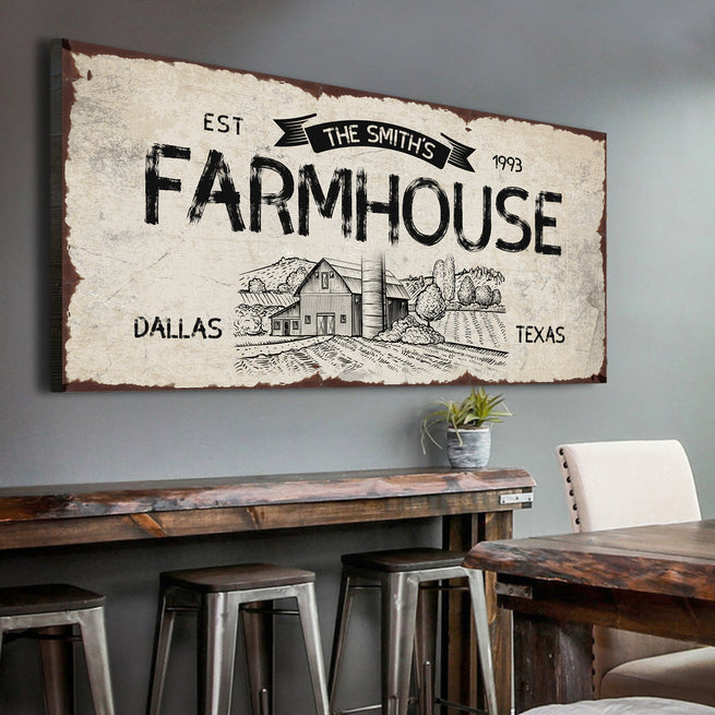 Rustic Farmhouse Sign III| Customizable Canvas - Wall Art Image by Tailored Canvases