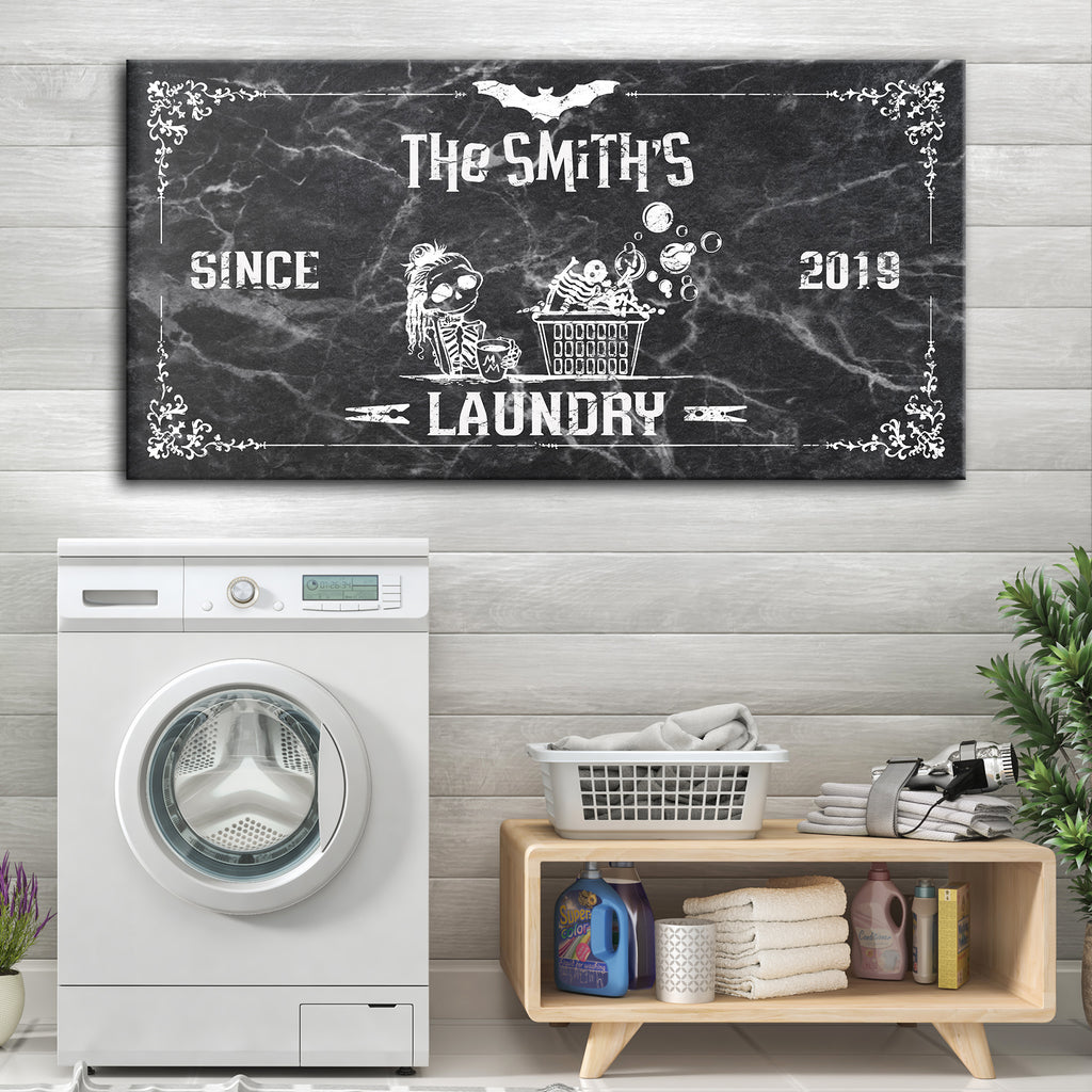 Gothic Laundry Sign | Customizable Canvas - Wall Art Image by Tailored Canvases