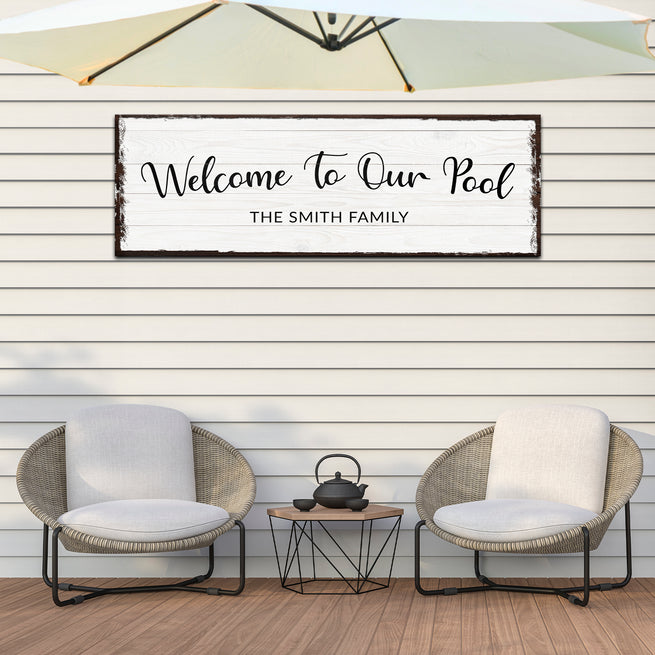 Welcome to Our Pool Sign | Customizable Canvas - Wall Art Image by Tailored Canvases