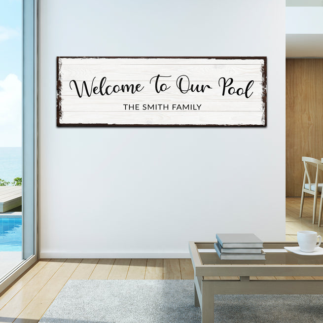 Welcome To Our Pool Sign | Customizable Canvas - Wall Art Image by Tailored Canvases