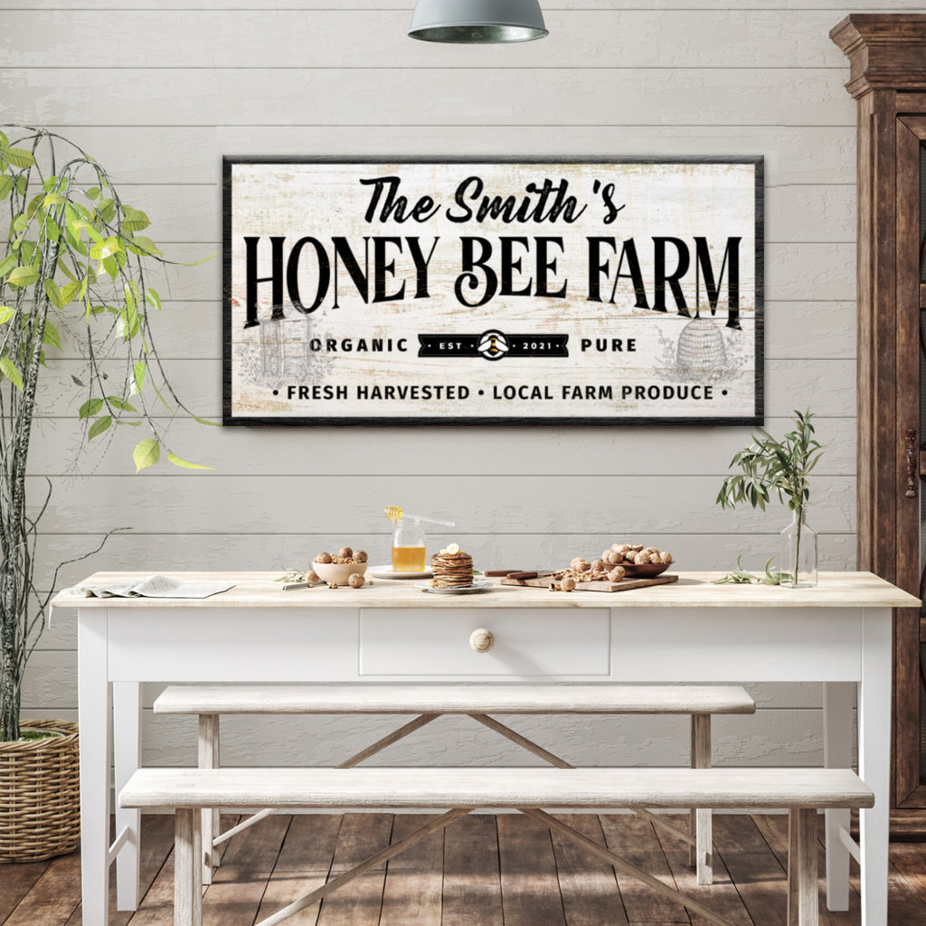 Honey Bee Farm Sign II | Customizable Canvas - Wall Art Image by Tailored Canvases