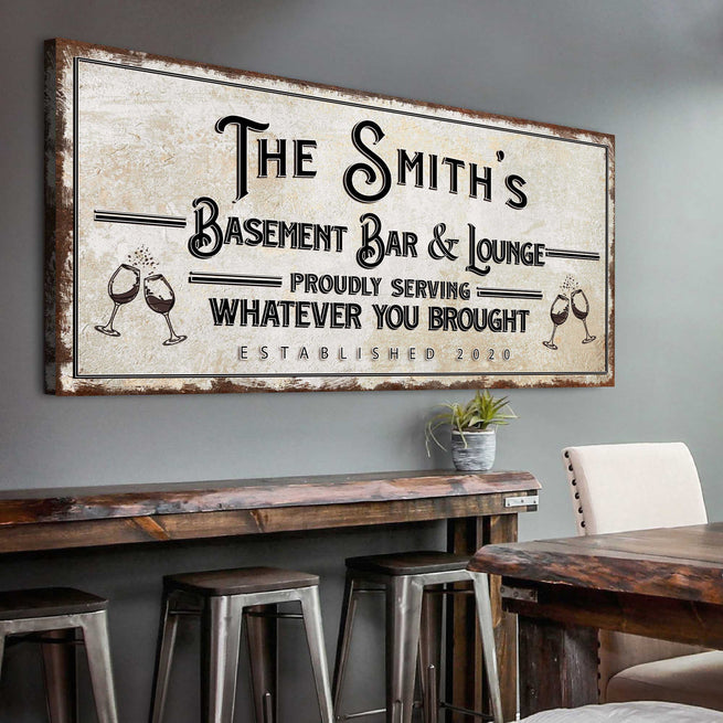 Basement Bar And Lounge Sign II - Image by Tailored Canvases