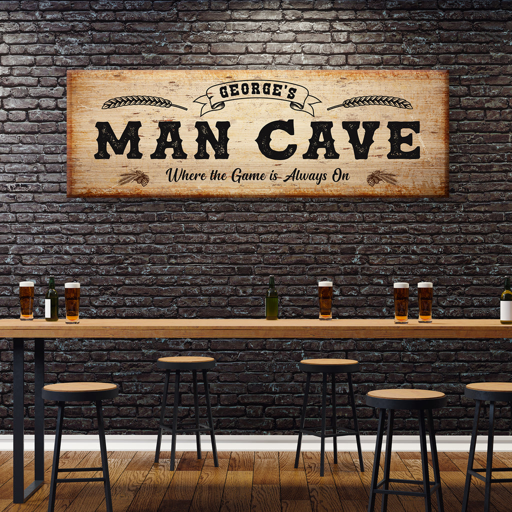 Man Cave Sign II | Customizable Canvas - Wall Art Image by Tailored Canvases