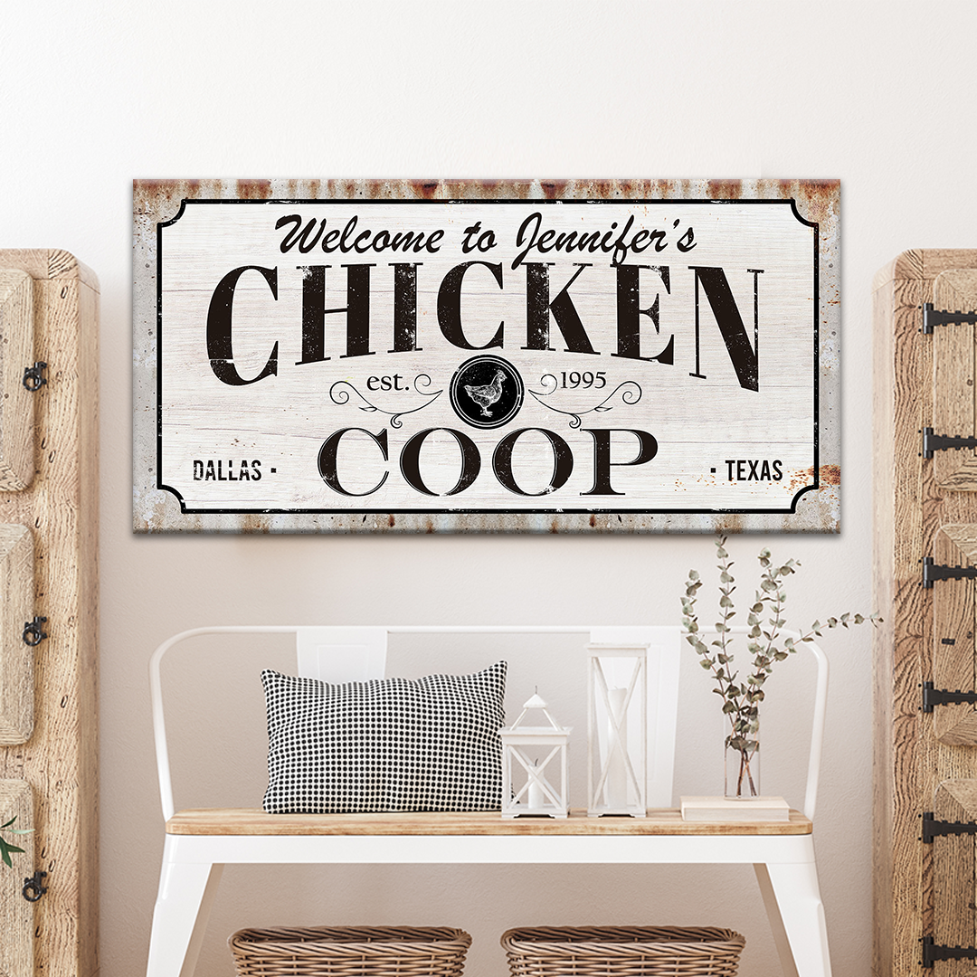 Image of Chicken Coop Sign III | Customizable Canvas  