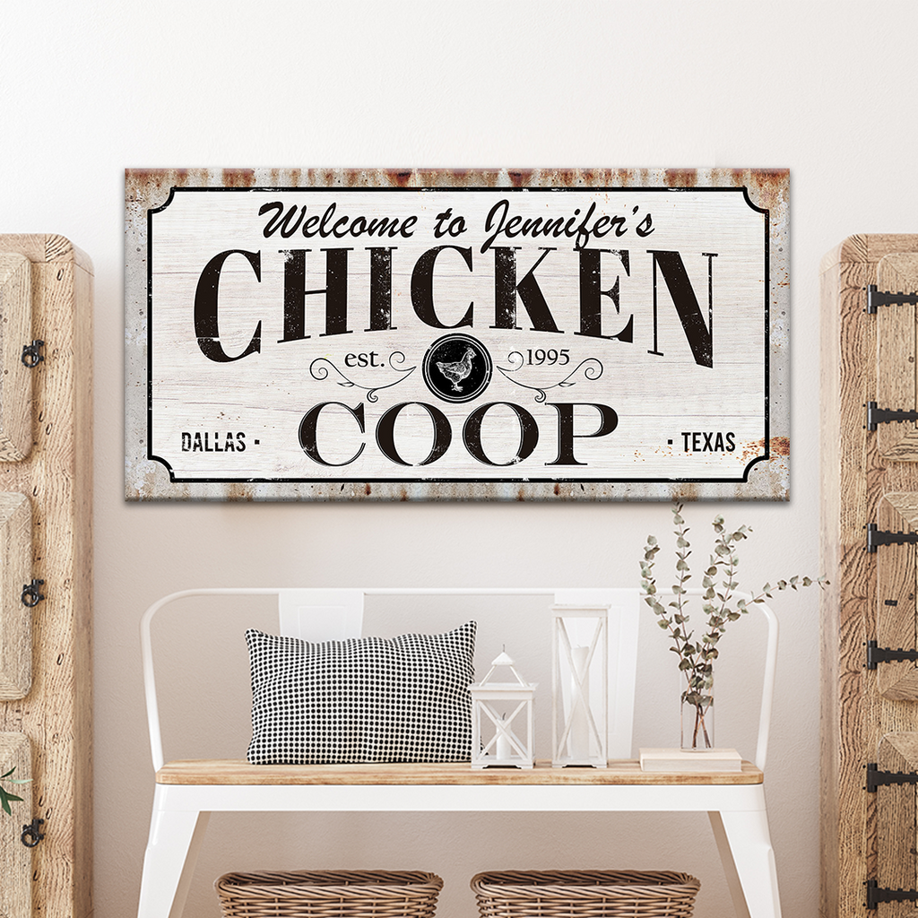 Chicken Coop Sign III | Customizable Canvas - Image by Tailored Canvases