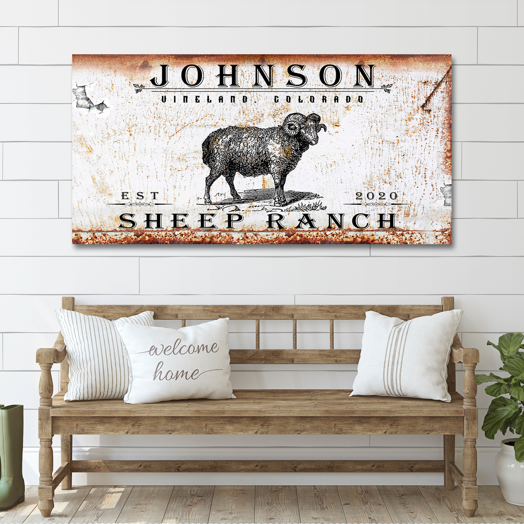 Sheep Ranch Sign | Customizable Canvas - Image by Tailored Canvases