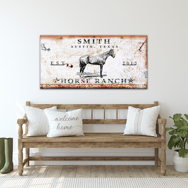 Classic Horse Ranch Sign | Customizable Canvas - Wall Art Image by Tailored Canvases