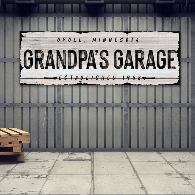 Custom Grandpa Garage Sign (READY TO HANG) - by Tailored Canvases