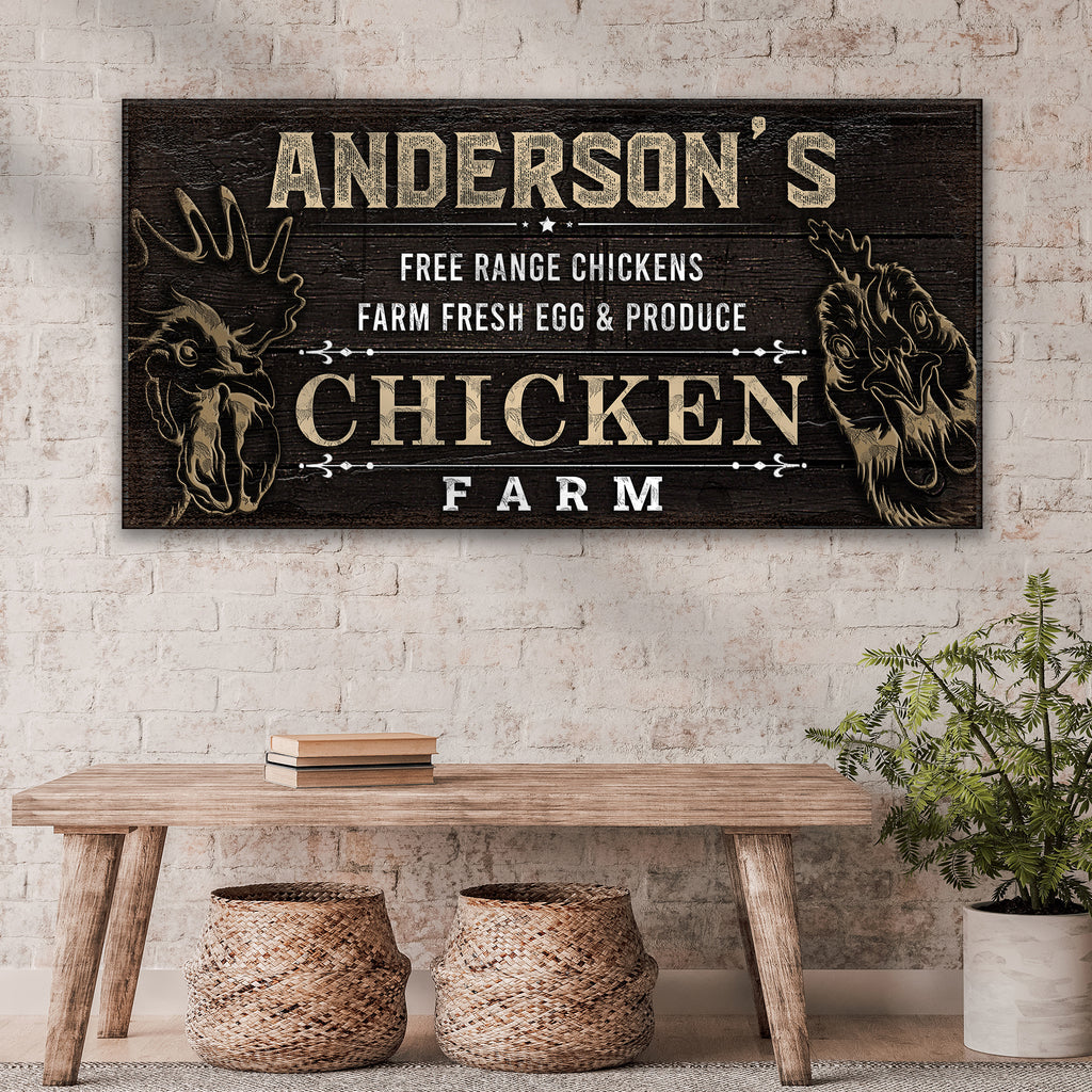 Free Range Chickens Farm Fresh Egg & Produce Chicken Farm - by Tailored Canvases