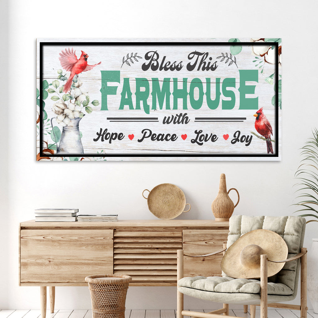 Bless this Farmhouse with Hope, Peace, Love, Joy - by Tailored Canvases