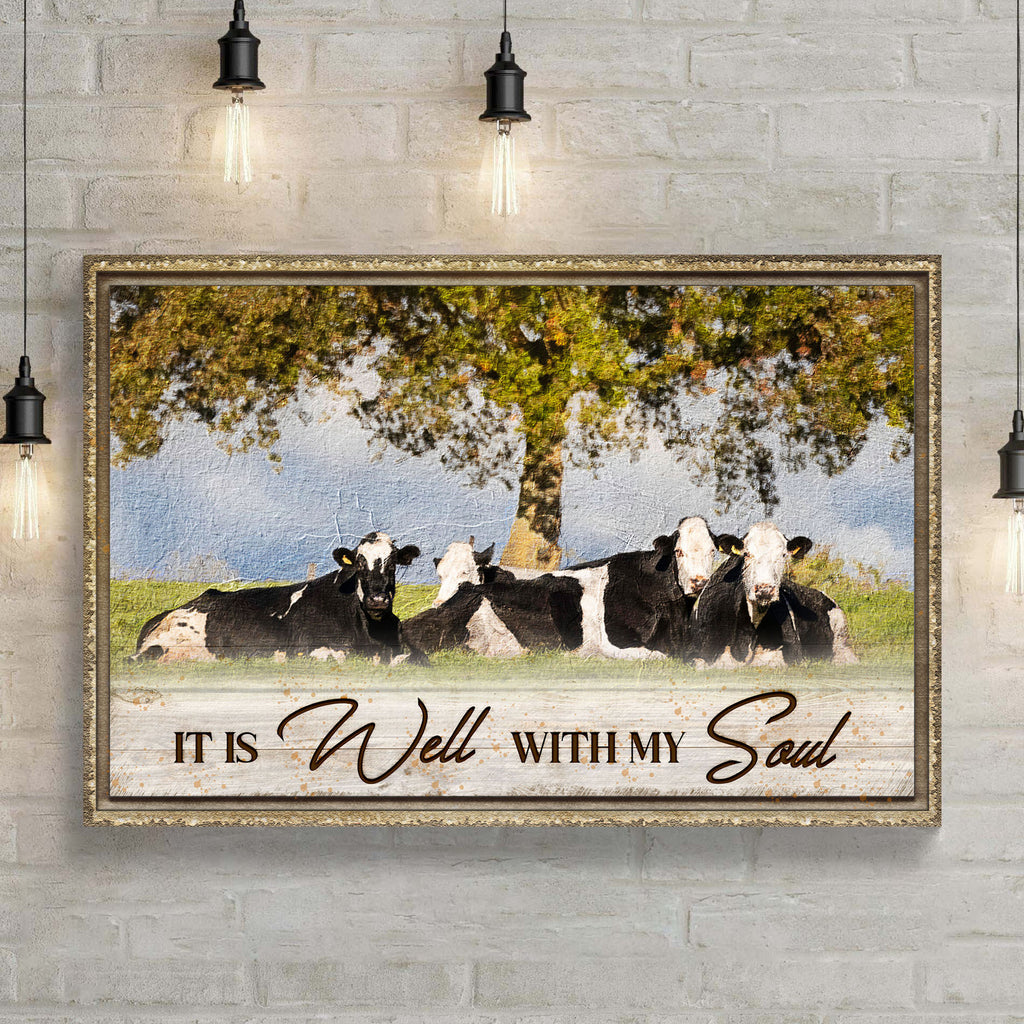 It is Well with My Soul Cow Sign - by Tailored Canvases