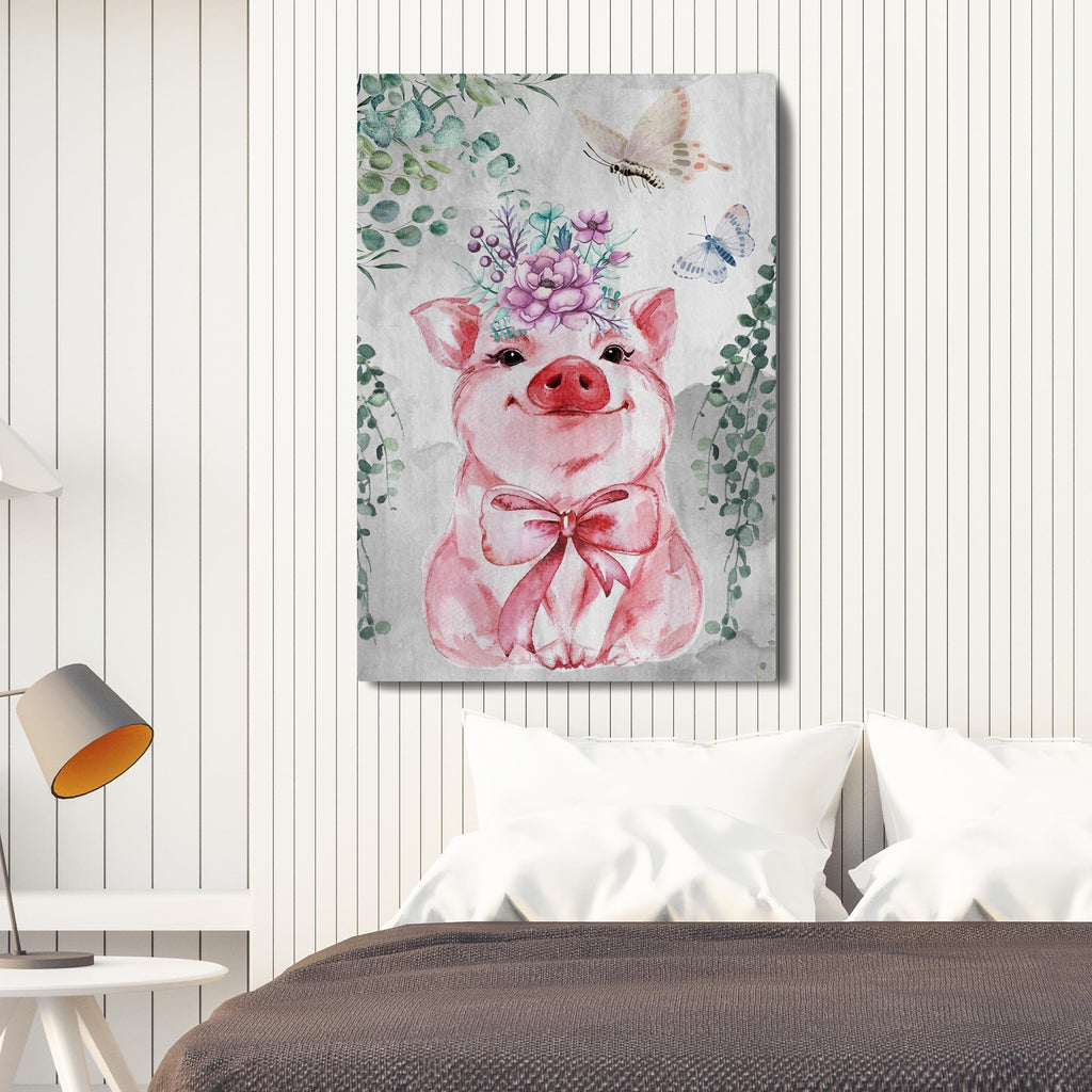 The Cutest Piglet Art Kids Room (READY TO HANG) - by Tailored Canvases
