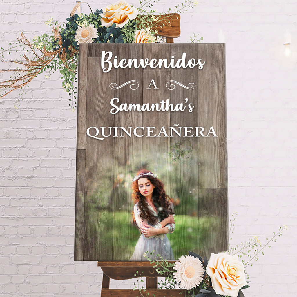 Quinceañera Welcome Sign (READY TO HANG) - Wall Art Image by Tailored Canvases