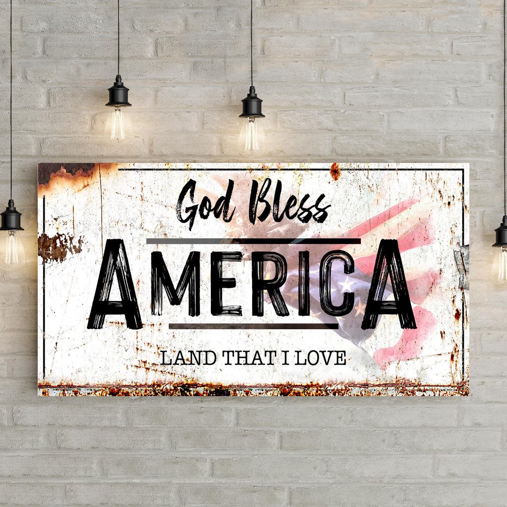 God Bless America (Ready to hang) - by Tailored Canvases