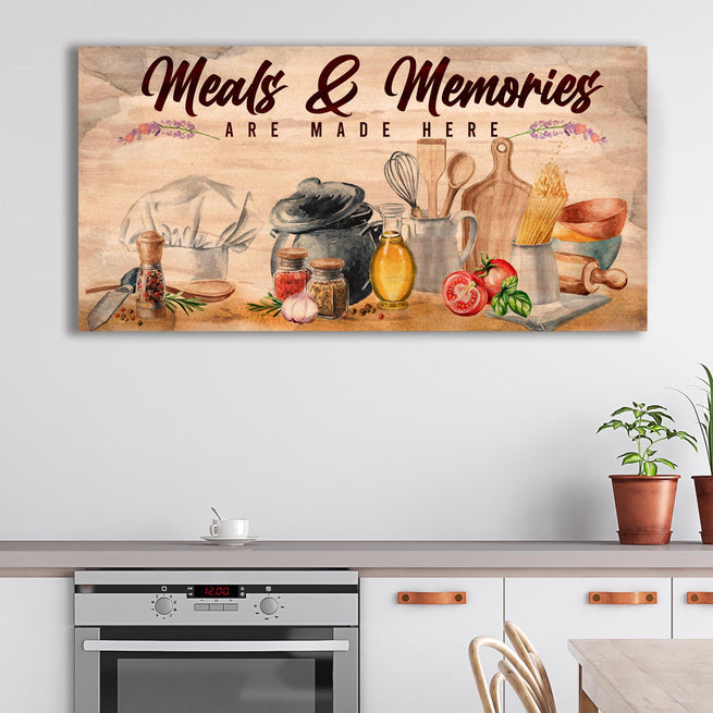 Meals and Memories are Made Here Kitchen Canvas (Ready to Hang) Free Shipping - Wall Art Image by Tailored Canvases