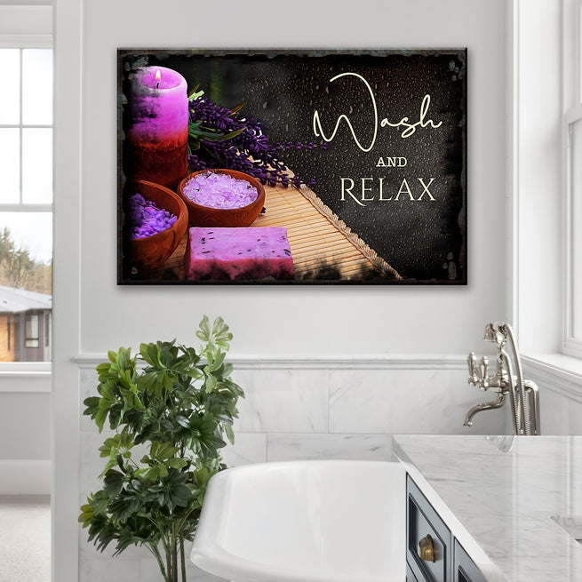 Wash and Relax Bathroom Canvas (Ready to Hang) Free Shipping - Wall Art Image by Tailored Canvases