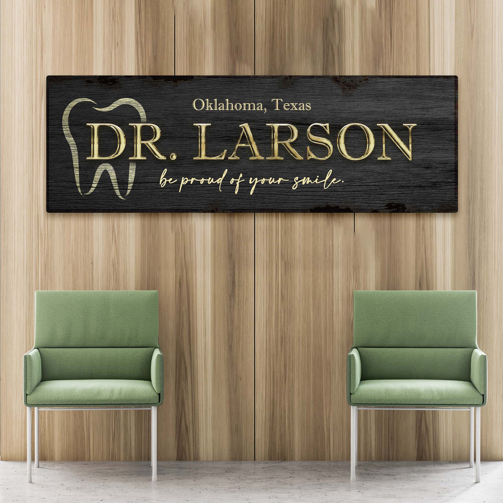 Dentist Name Sign | Customizable Canvas - Image by Tailored Canvases