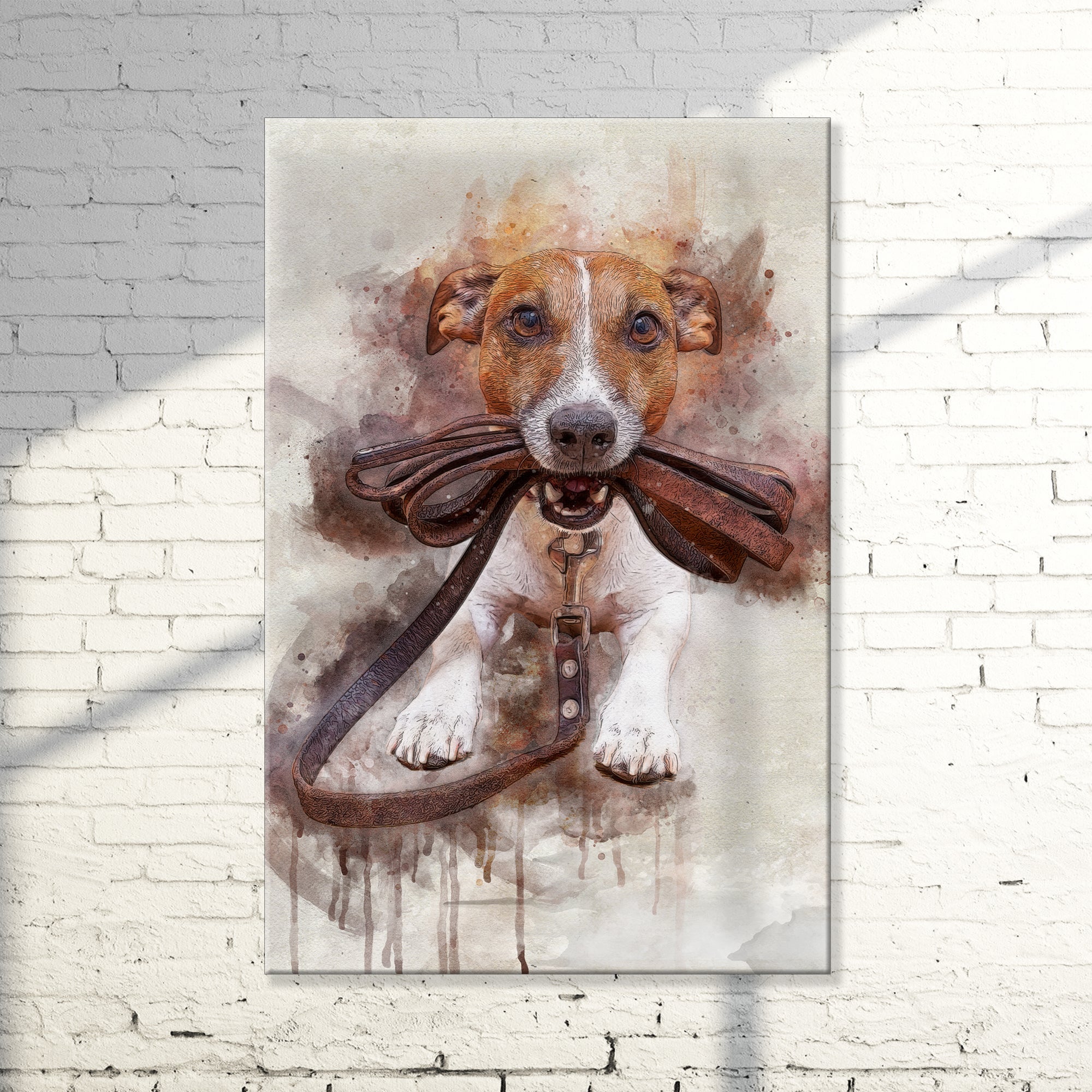 Image of Pet Watercolor Portrait Sign V | Customizable Canvas  