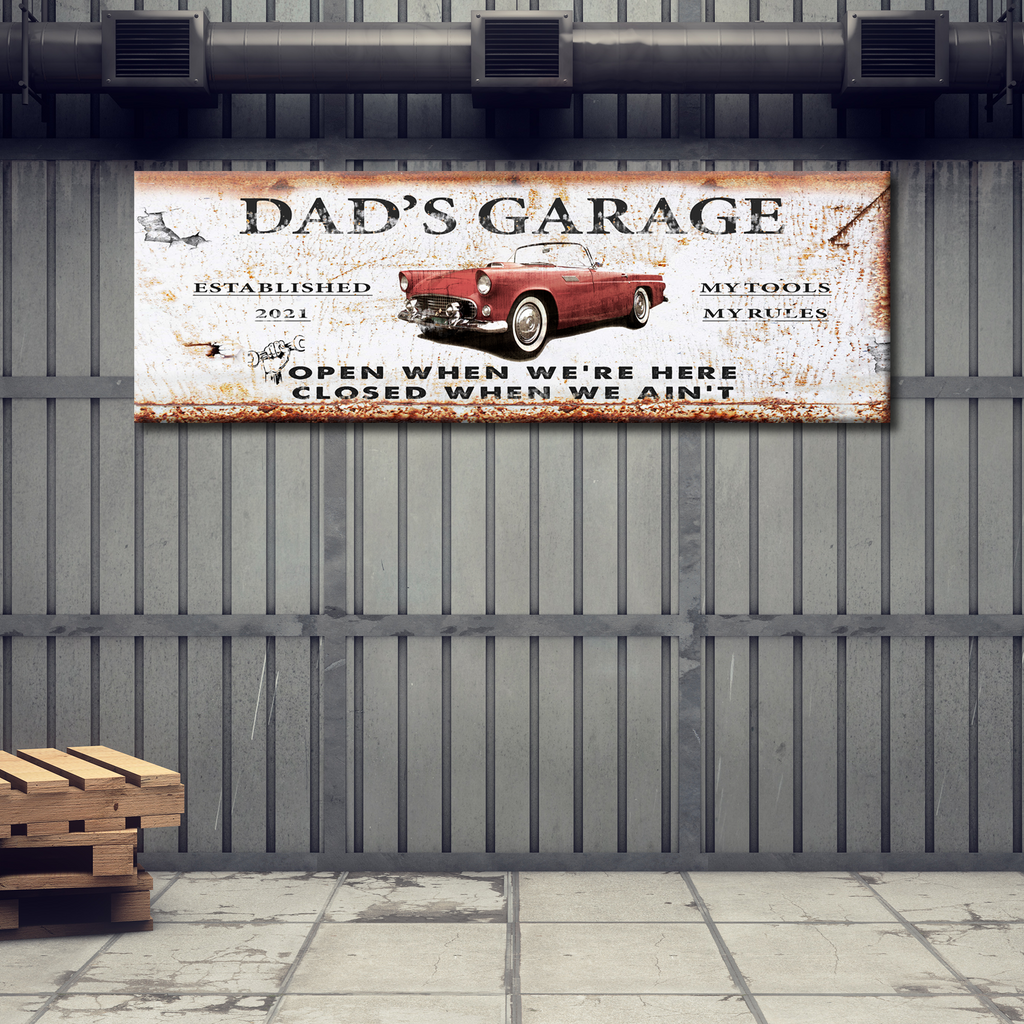 Corvette Garage Signs (Ready to hang) - Wall Art Image by Tailored Canvases