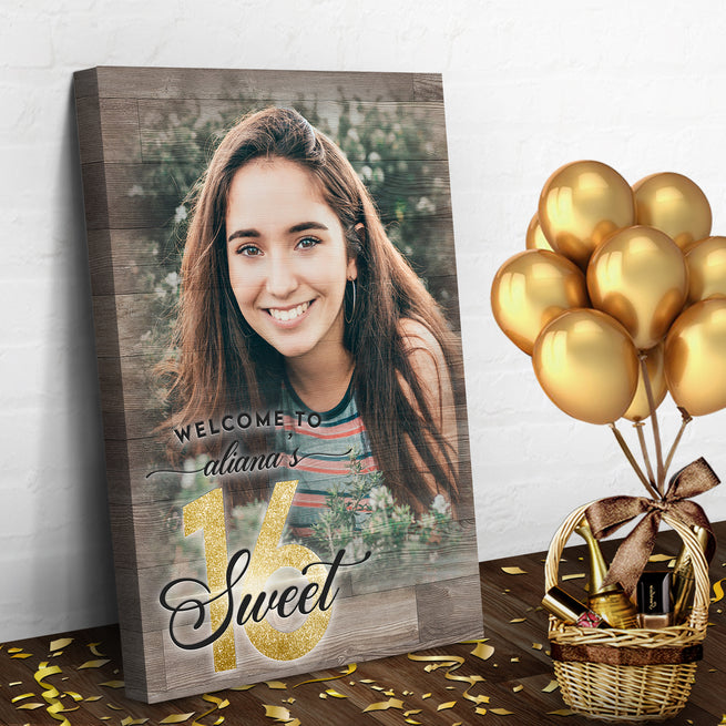 16th Birthday Welcome Sign II | Customizable Canvas - Image by Tailored Canvases