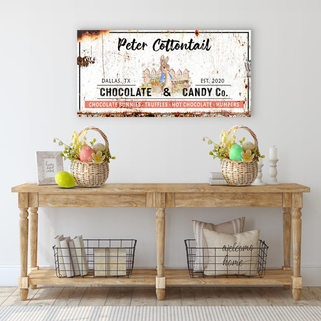 Peter Cottontail Easter Sign (Ready to Hang) - Wall Art Image by Tailored Canvases