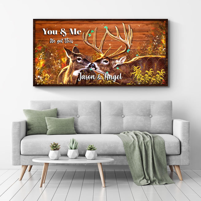 Deer Couple Sign (Ready to Hang) - Wall Art Image by Tailored Canvases