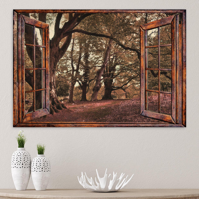 To The Woods Windows Canvas Wall Art - Image by Tailored Canvases