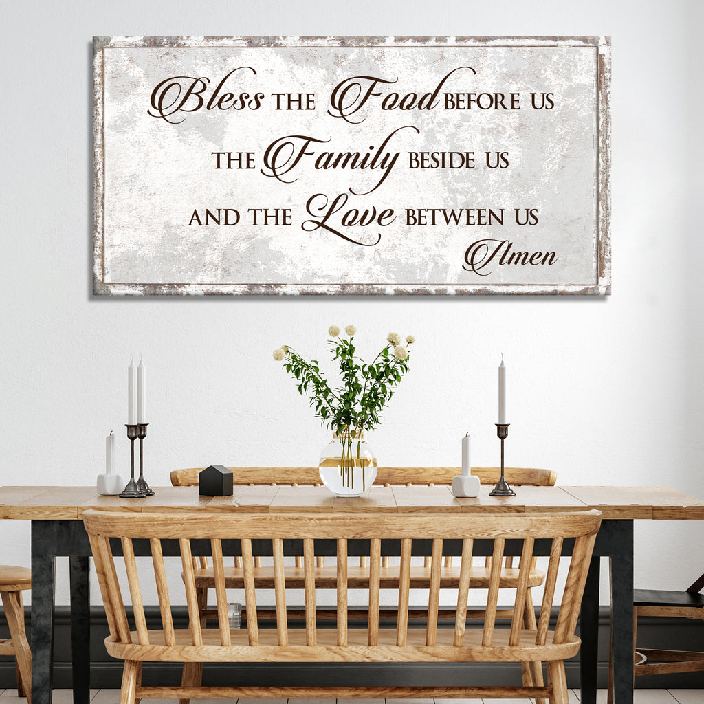 Bless Our Food, Family, and Love Sign - Wall Art Image by Tailored Canvases