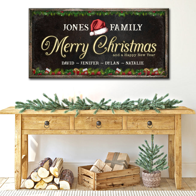 Family Christmas Sign | Customizable Canvas - Image by Tailored Canvases