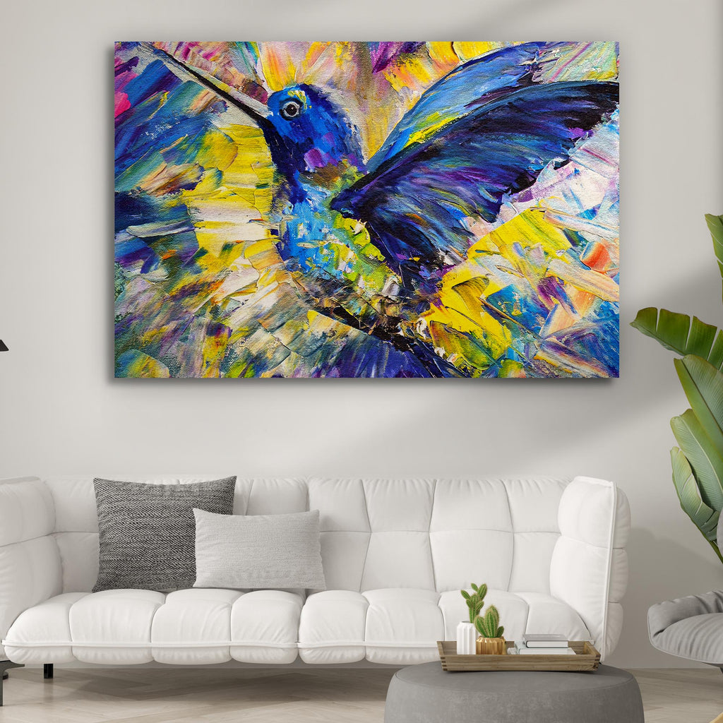 Hummingbird Abstract Canvas Wall Art - by Tailored Canvases