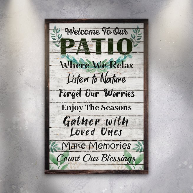 Sip a Drink Make Memories Sit by the Fire Relax Patio Rules - Wall Art Image by Tailored Canvases