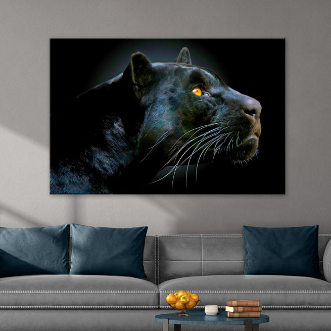 Black Panther Head Canvas Wall Art - Wall Art Image by Tailored Canvases