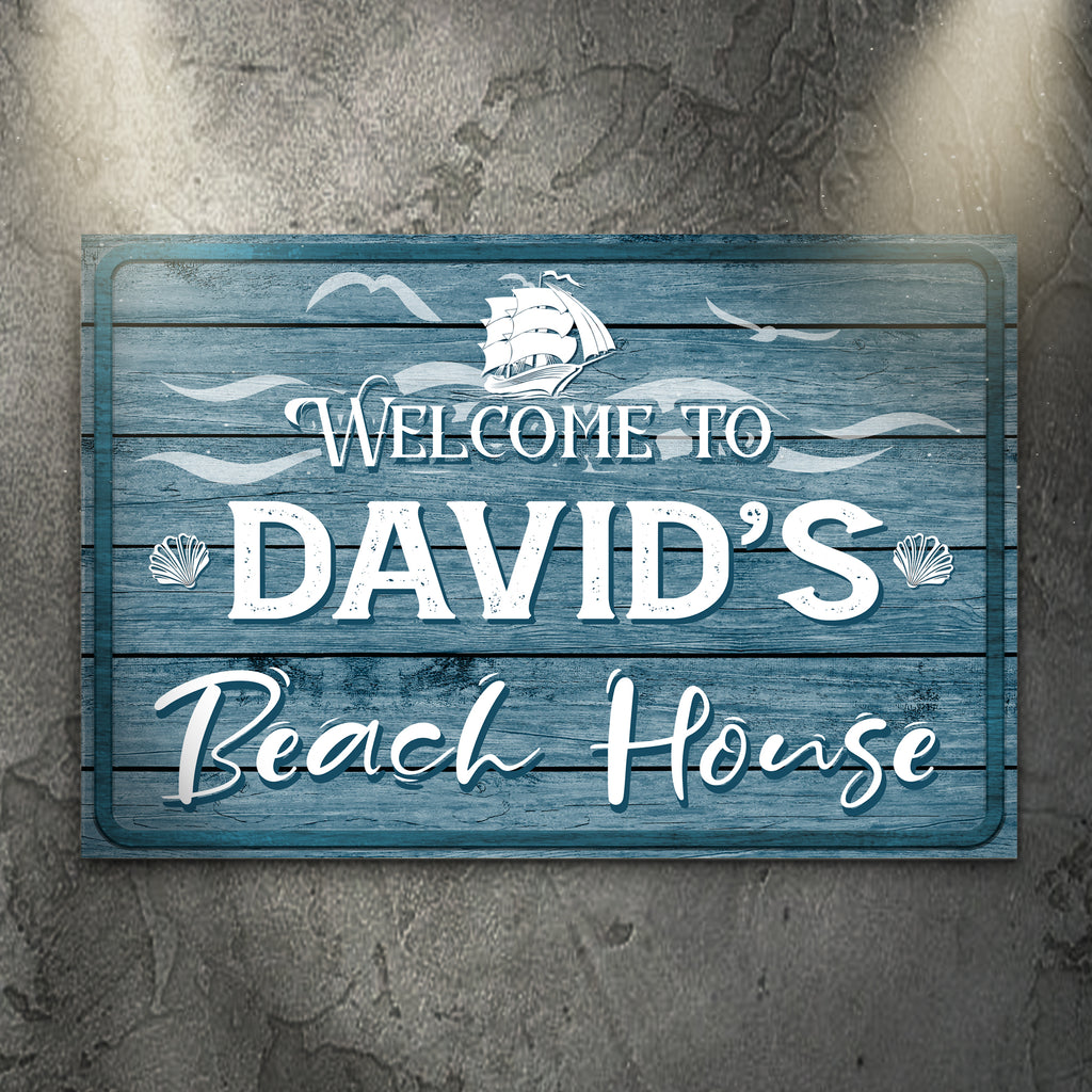 Personalized Beach house Welcome Sign - Wall Art Image by Tailored Canvases
