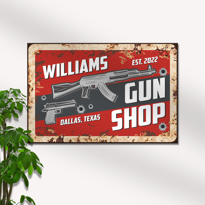 Gun Shop Sign II - Image by Tailored Canvases