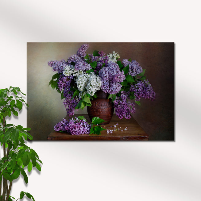 Flowers Lilac Vase Canvas Wall Art - Image by Tailored Canvases