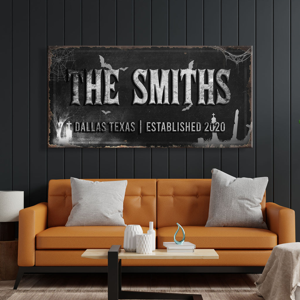 Spooky Family Name Sign | Customizable Canvas - Wall Art Image by Tailored Canvases