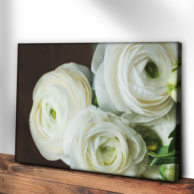 Flowers White Ranunculus Canvas Wall Art - Image by Tailored Canvases