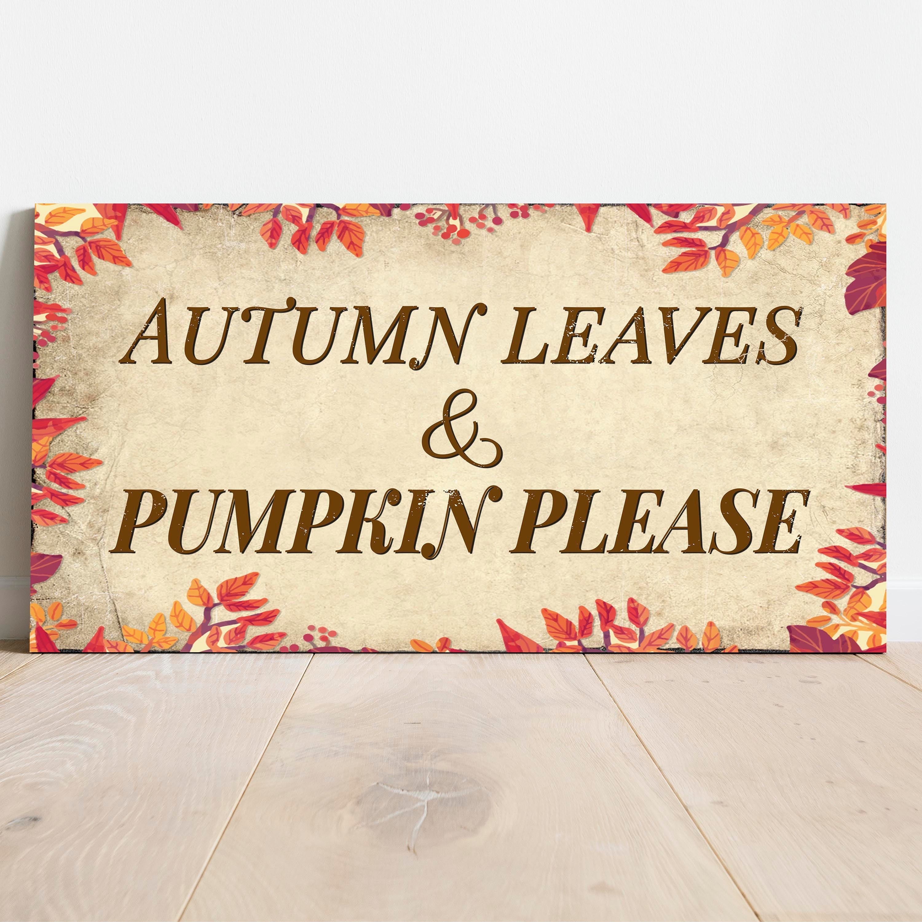 Image of Autumn Leaves And Pumpkin Please Sign  