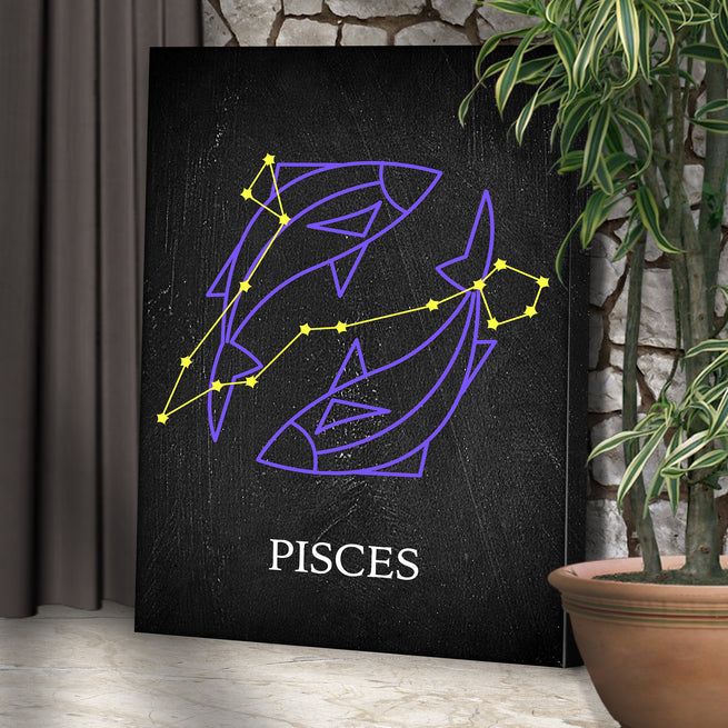 Pisces Sign Chalk Drawing Canvas Wall Art - Image by Tailored Canvases