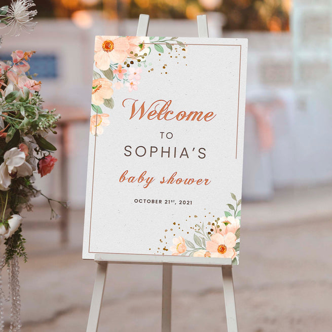 Floral Baby Shower Welcome Sign - Image by Tailored Canvases