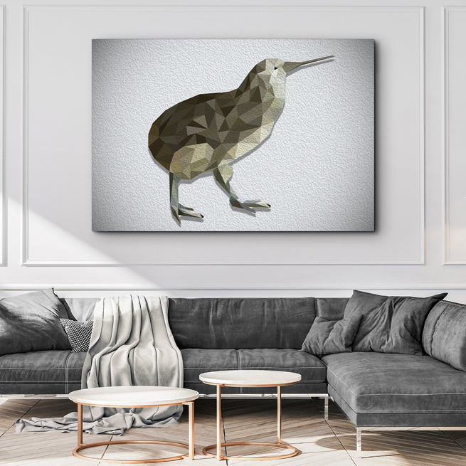 Geometric Kiwi Bird Canvas Wall Art - Image by Tailored Canvases