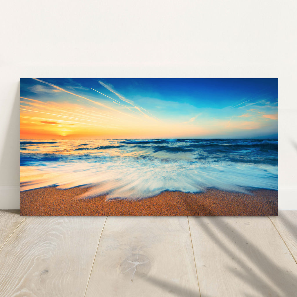 Ocean Beach Sunset Canvas Wall Art (Ready to hang) - by Tailored Canvases